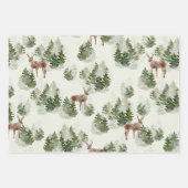Waterverf Winter Forest Seamless Pattern Inpakpapier Vel (Voorkant 3)