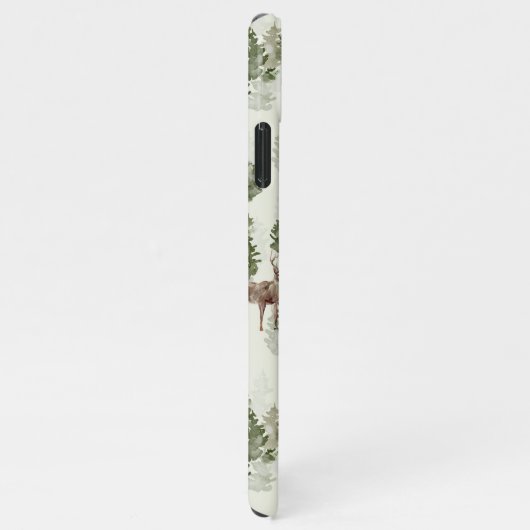 Waterverf Winter Forest Seamless Pattern iPhone Hoesje (Rechterkant)