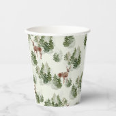 Waterverf Winter Forest Seamless Pattern Papieren Bekers (Voorkant)