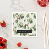 Waterverf Winter Forest Seamless Pattern Servet (Insitu)