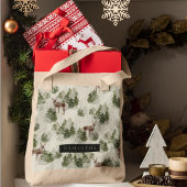 Waterverf Winter Forest Seamless Pattern Tote Bag