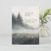 Waterverf Winter Forest Snow Flat Holiday Kaart (Staand voorkant)