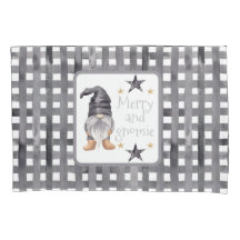 Waterverf Winter Gnome op Buffalo Check Christmas