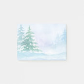 Waterverf Winter Green Pine Trees Post-it® Notes (Voorkant)