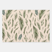 Waterverf Winter Green Seamless Pattern Inpakpapier Vel (Voorkant 3)