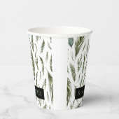 Waterverf Winter Green Seamless Pattern Papieren Bekers (Rechts)
