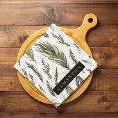 Waterverf Winter Green Seamless Pattern Theedoek