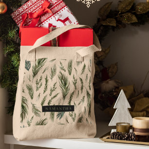 Waterverf Winter Green Seamless Pattern Tote Bag
