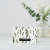 Waterverf Winter Green Seamless Pattern Visitekaartje (Staand voorkant)