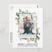 Waterverf Winter Greenery Berries Briefkaart (Voorkant / Achterkant)