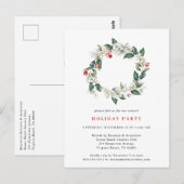 Waterverf Winter Greenery Holiday Briefkaart (Voorkant / Achterkant)