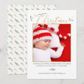 Waterverf Winter Greenery kerstfoto Feestdagenkaart (Voorkant / Achterkant)