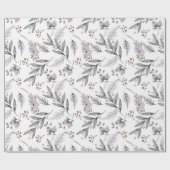 Waterverf Winter Greenery Kerstmis Cadeaupapier (Vlak)