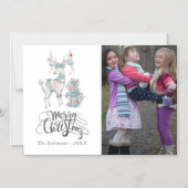 Waterverf Winter Herten Kerstmis foto Magnetische Uitnodiging (Voorkant)