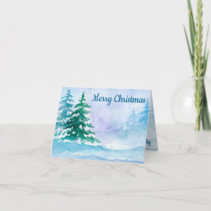 Waterverf Winter Holiday Greeting Kaart
