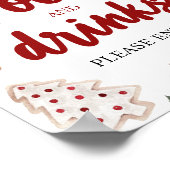 Waterverf Winter Kerstmis Eten en Drinken Sign Poster (Hoek)