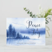 Waterverf Winter Lake Holiday Flat Card Kaart (Staand voorkant)