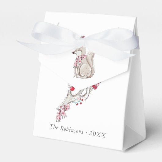 Waterverf winter met Kerstmis Bedankdoosjes (Voorkant Zijde)