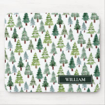 Waterverf Winter Pine Forest Personalized