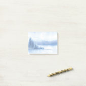 Waterverf Winter Pine Trees Post-it® Notes (Op bureau)