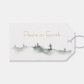 Waterverf Winter Scene Cadeaulabel (Voorkant (Horizontaal))