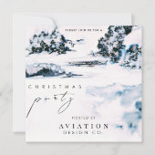 Waterverf Winter Snow Corporate Kerstfeest Kaart (Voorkant)
