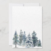 Waterverf Winter Snow Pine Wedding Party Kaart (Achterkant)