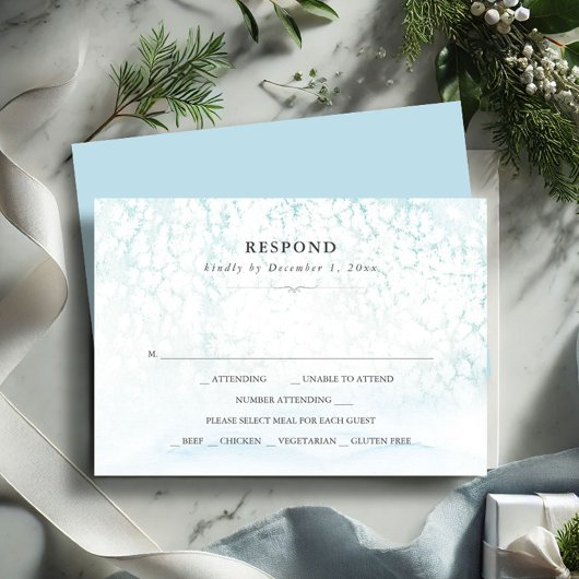 Waterverf Winter Weddenschap RSVP Kaartje