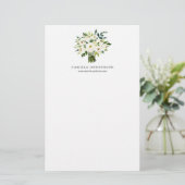 Waterverf Winter White Flowers Bouquet Briefpapier (Staand voorkant)