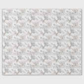 Waterverf Winter White Owl Snow Fox Pattern Cadeaupapier (Vlak)