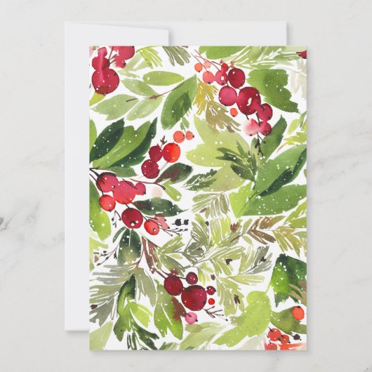 Waterverf winter wonderen van zijn liefde bedankkaart (Achterkant)