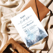 Waterverf Winter Wonderland Baby shower Kaart