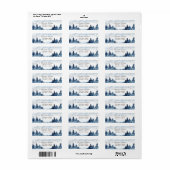 Waterverf Winter Wonderland, Forest, String Lights Etiket (Full Sheet)