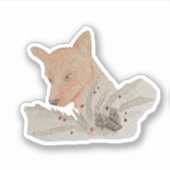 Waterverf Winter Woodland Fox Sticker (Voorkant)