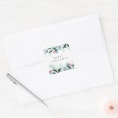 Waterverf Winter Wreath Vierkante Sticker (Envelop)