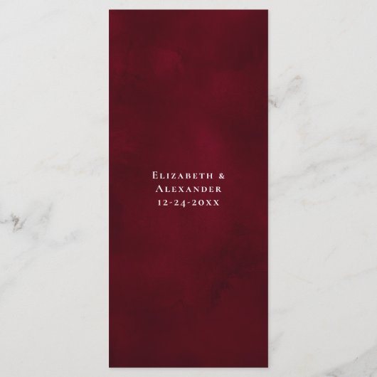 Waterverf Winterbessen Pine Kerstbruiloft Menu (Achterkant)