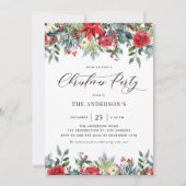 Waterverf Winterbloemen Kerstfeest Kaart (Voorkant)