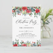 Waterverf Winterbloemen Kerstfeest Kaart (Staand voorkant)