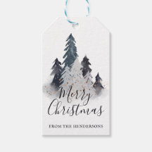 Waterverf Winterboom Kerst