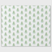 Waterverf winterboompatroon cadeaupapier (Vlak)