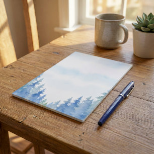 Waterverf Winterbos Blauwe Natuur notitieblok