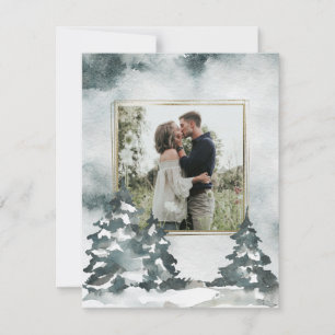 Waterverf winterbos De foto bewaart de Datum Save The Date