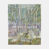 waterverf winterbos fleece deken (Voorkant)