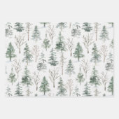 Waterverf winterbos rustieke kerst inpakpapier vel (Voorkant)