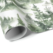 Waterverf winterbospatroon cadeaupapier (Rol Hoek)