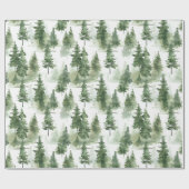 Waterverf winterbospatroon cadeaupapier (Vlak)