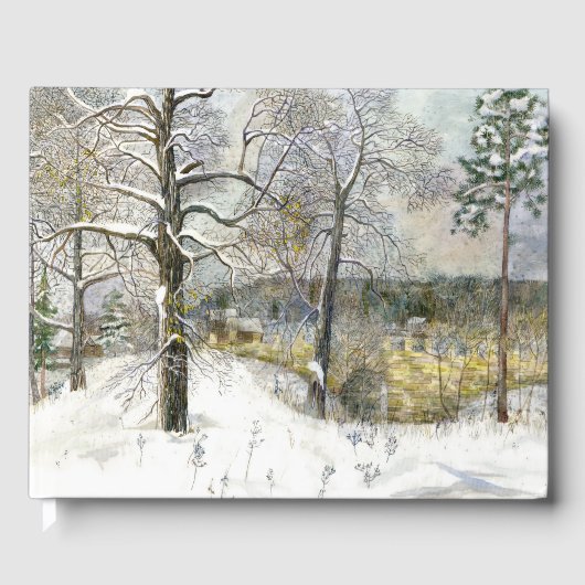 waterverf winterbrug gastenboek (Voorkant)