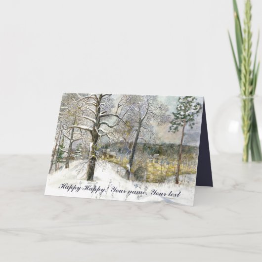 waterverf winterbrug kaart (Voorkant)