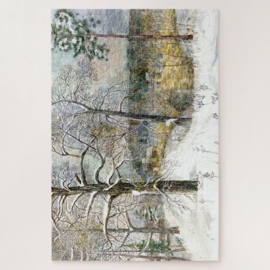 waterverf winterbrug legpuzzel (Verticaal)