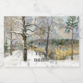 waterverf winterbrug sparkling wijnetiket (Enkel label)